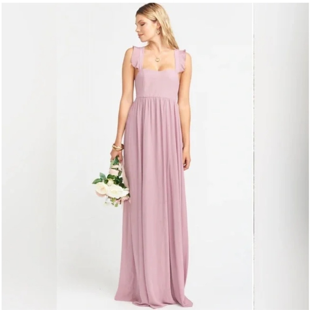 Show Me Your MuMu June Maxi Dress in Antique Rose Chiffon NWT